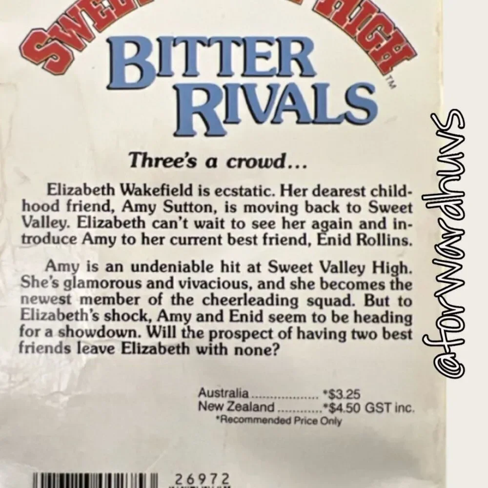 Bundle Sale 3 for $15 | Sweet Valley High Bitter Rivals #29 | 1986